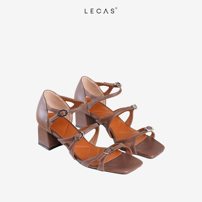 Sandals NGỌC NGÀ Nâu Choco (gót vuông) (LCS038.001)