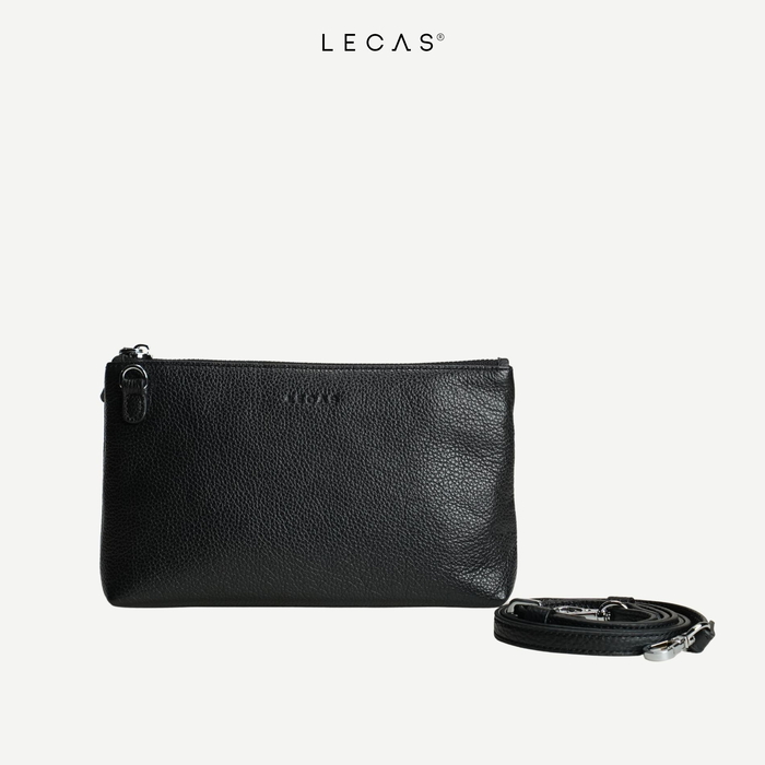 Túi Đeo Chéo Da Thật QUỐC DÂN Đen (QuocDan.010) 