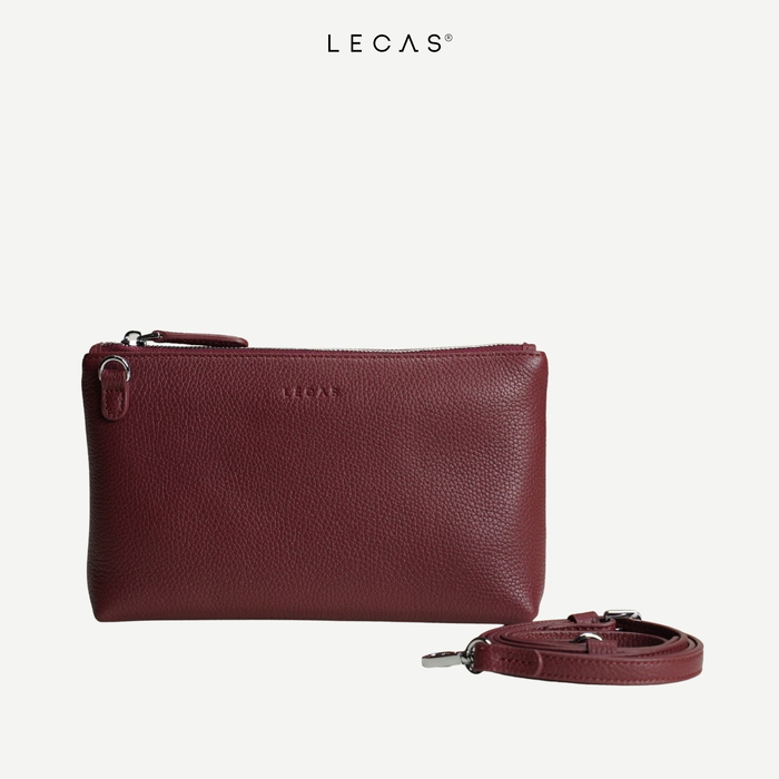 Túi Đeo Chéo Da Thật QUỐC DÂN Đỏ Burgundy (QuocDan.031) 