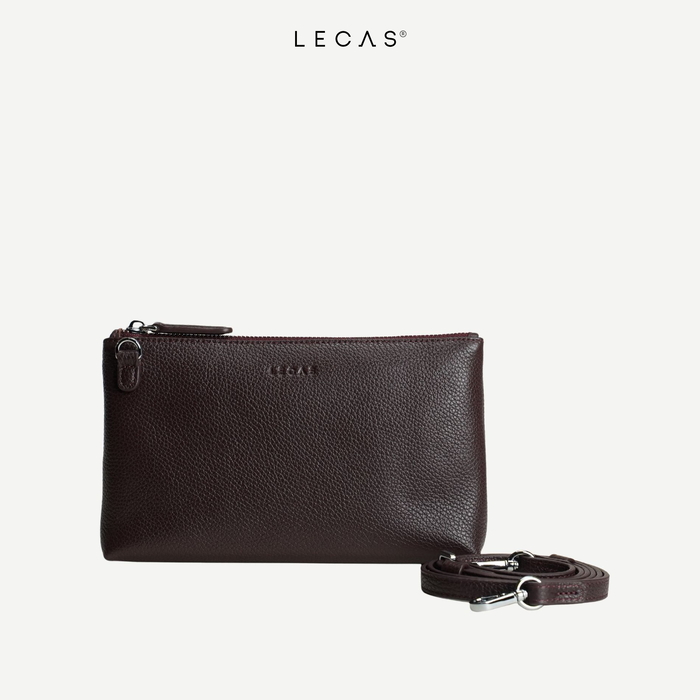 Túi Đeo Chéo Da Thật QUỐC DÂN Tím Nâu (QuocDan.028) 