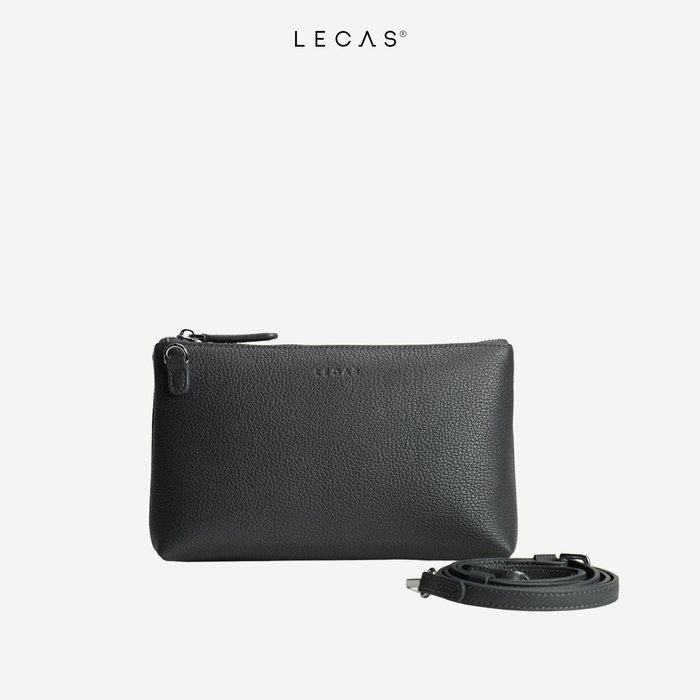 Túi Đeo Chéo Da Thật QUỐC DÂN Xám Đậm (QuocDan.017) 