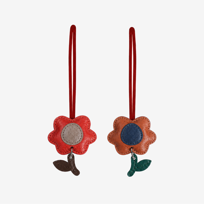 Charm BÔNG LÍ LẮC LCA0119.003 - Đỏ ft Nâu Bò Vachetta 