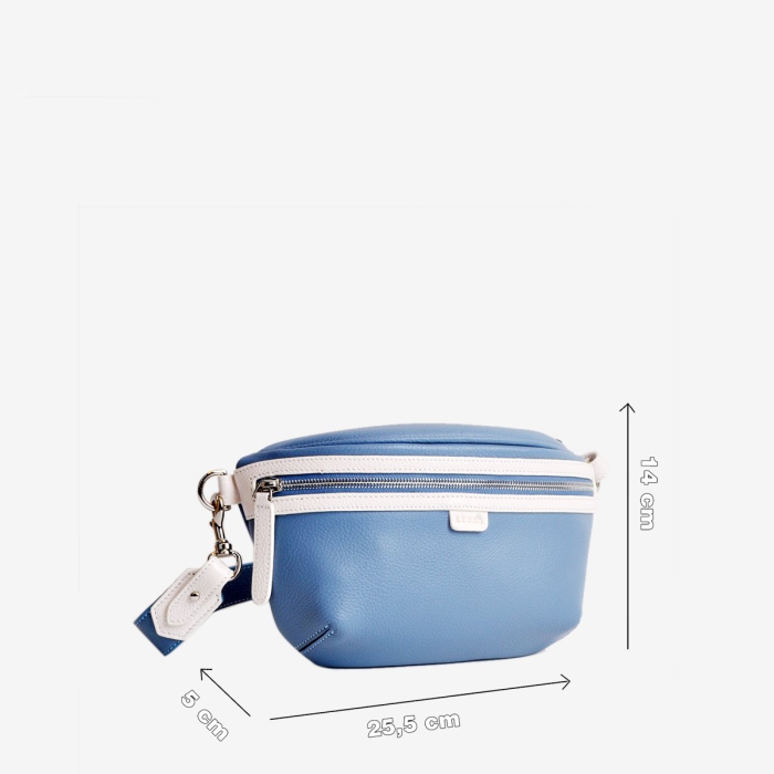 Túi Bao Tử FANNY Xanh Da Trời Ft Trắng (CAO.CH.029) 