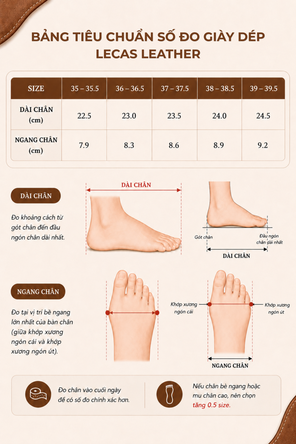 HƯỚNG DẪN CHỌN SIZE GIÀY/DÉP