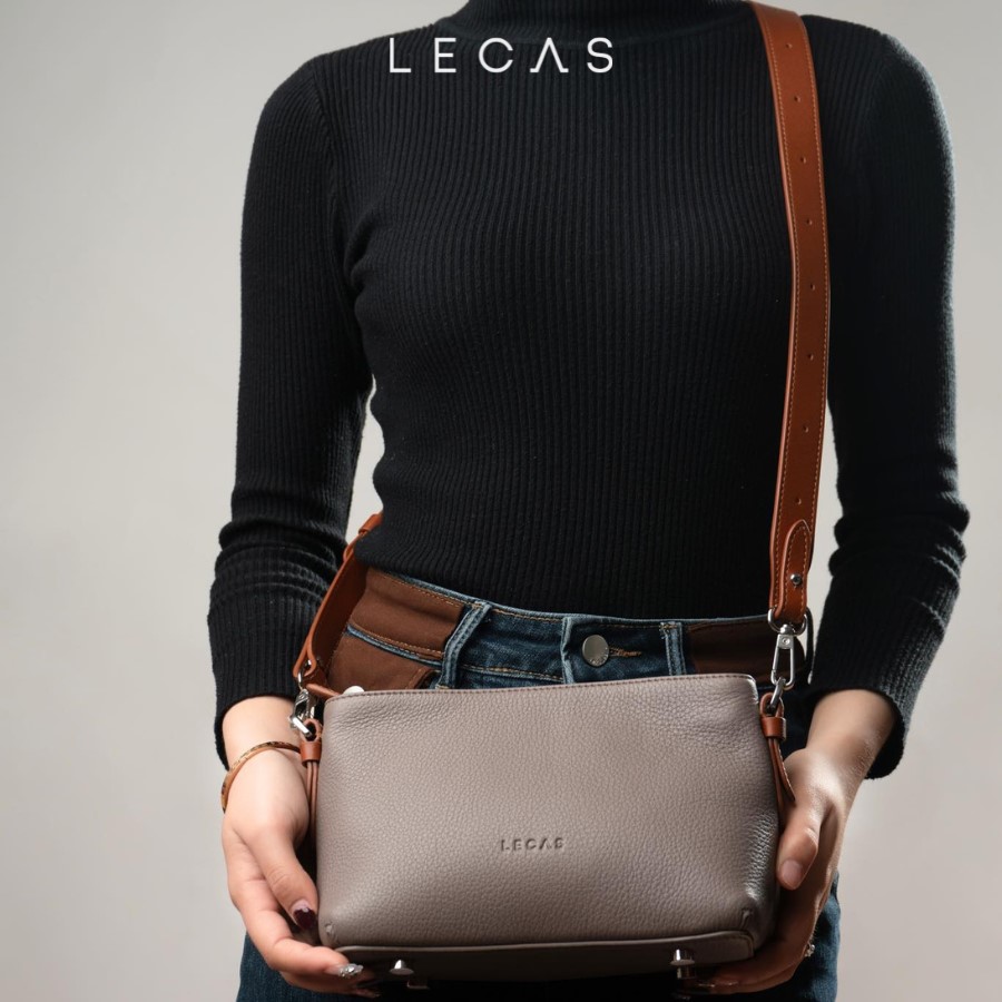 Túi Đeo Chéo JAY XS màu Xám Ft Nâu