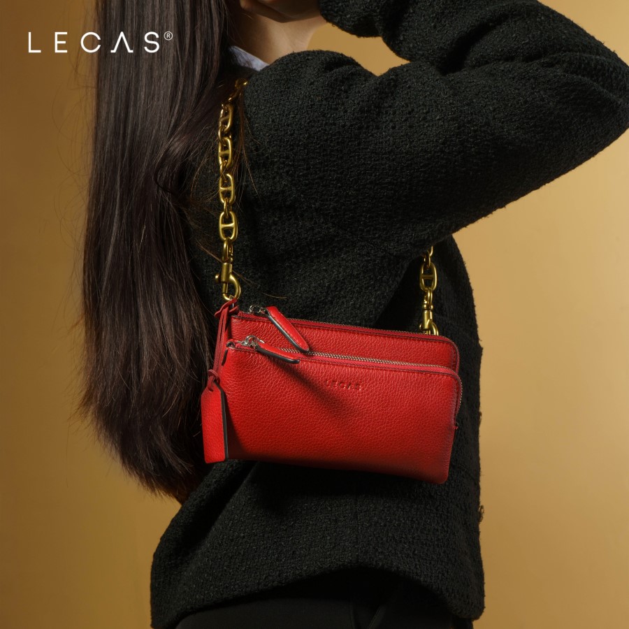 Ví Hai Ngăn Chị Em Màu Đỏ Rubi