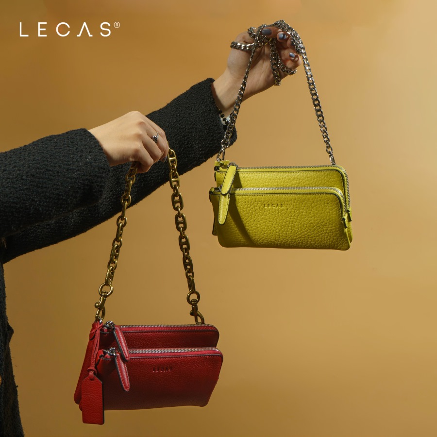 Ví Hai Ngăn Chị Em Màu Đỏ Rubi Và Màu Vàng Hoàng Yến