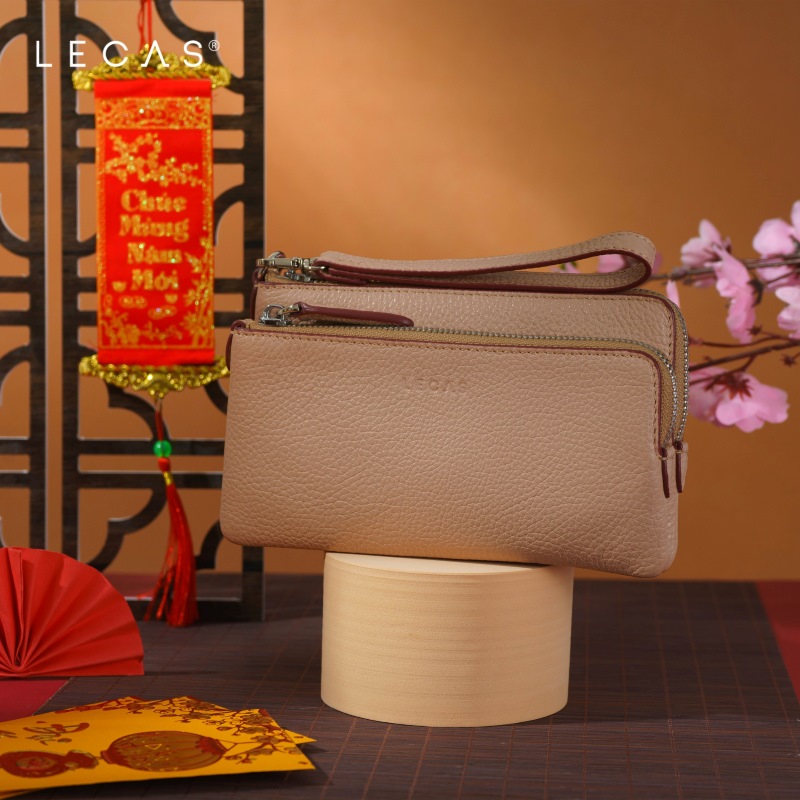 Ví Hai Ngăn Chị Em Màu Màu Kem Hồng