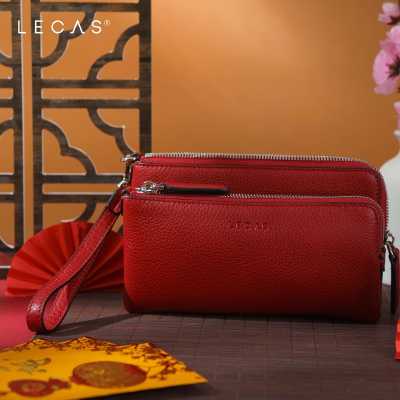 Ví Hai Ngăn Chị Em Màu Màu Đỏ Rubi