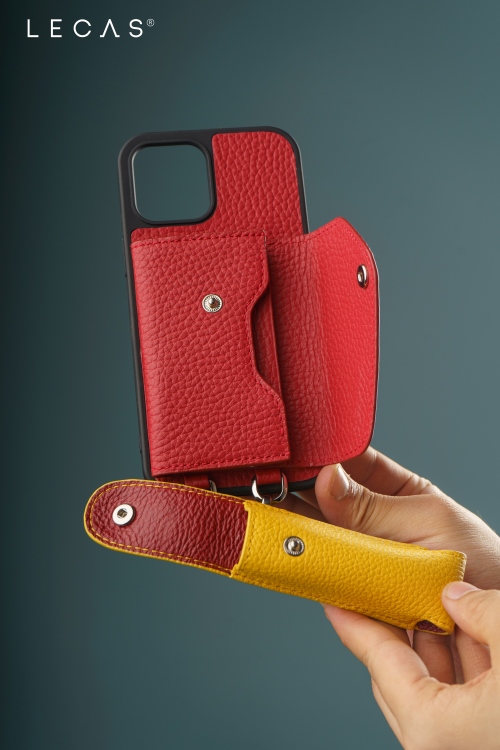 Case Điện Thoại Da Màu Đỏ Son
