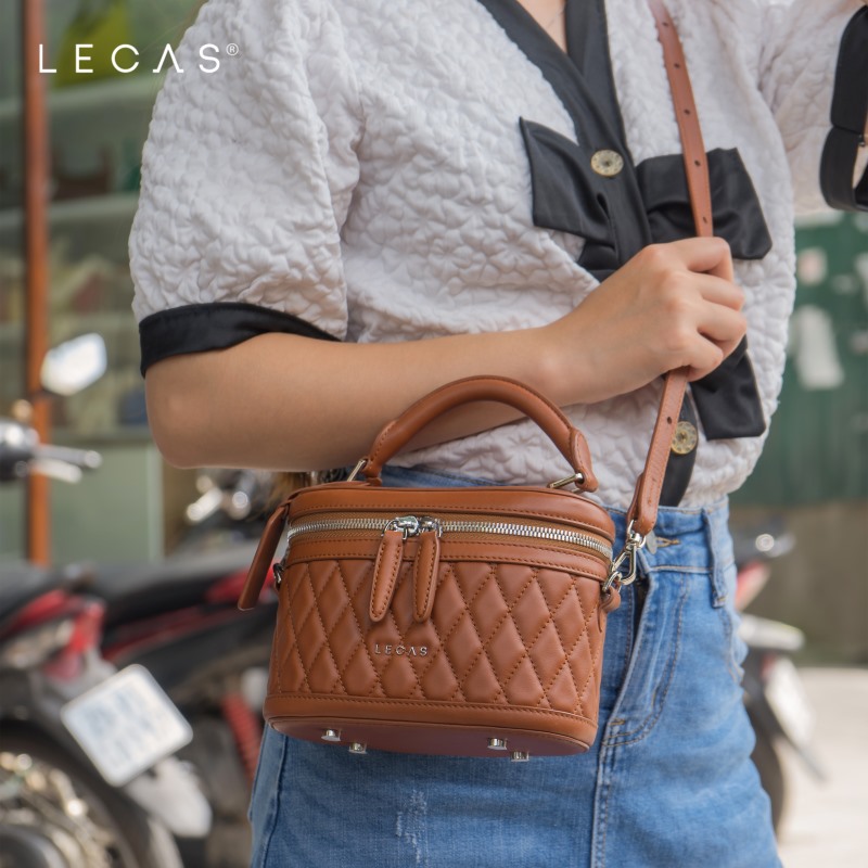 Túi xách tay/Đeo chéo XÍU CARO Màu Nâu Mộc